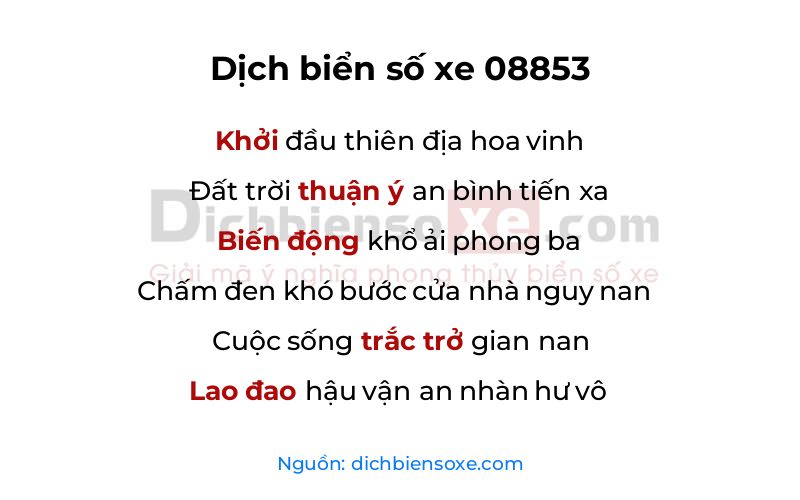 Dịch thơ biển số 08853