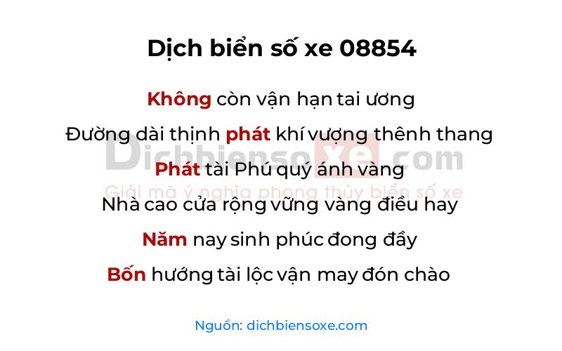 Dịch thơ biển số 08854