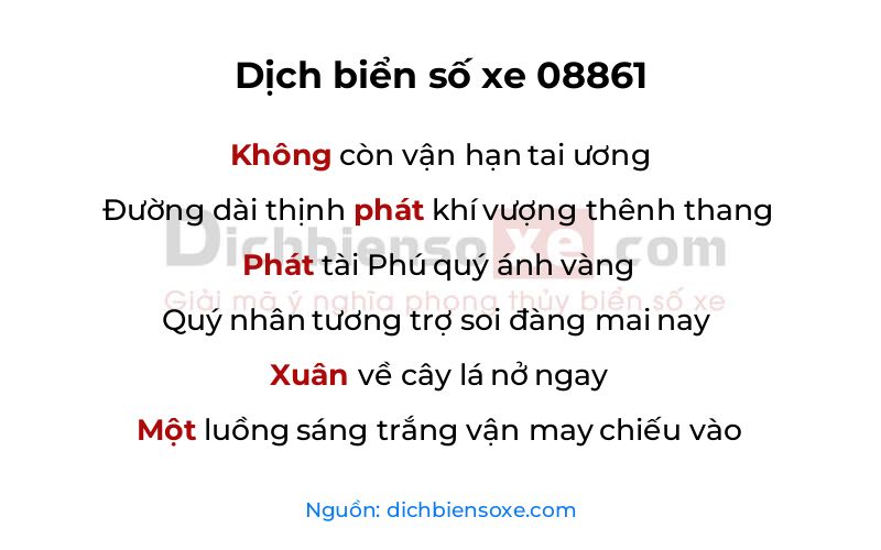 Dịch thơ biển số 08861