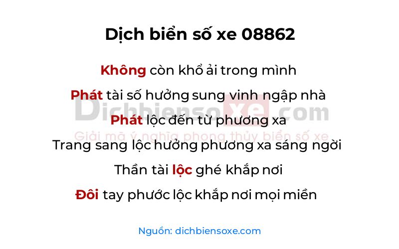 Dịch thơ biển số 08862