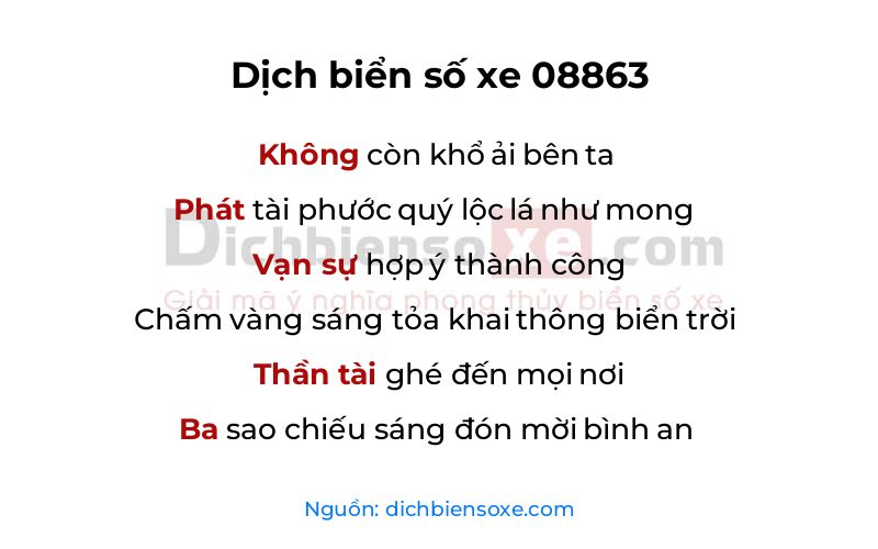 Dịch thơ biển số 08863