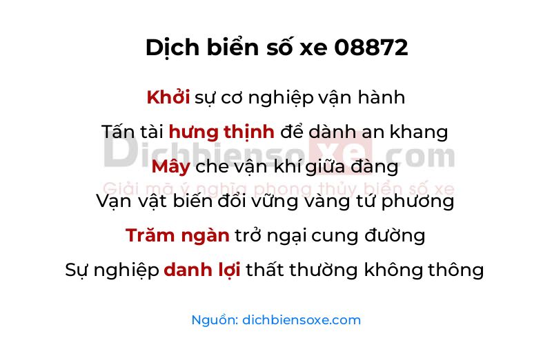 Dịch thơ biển số 08872
