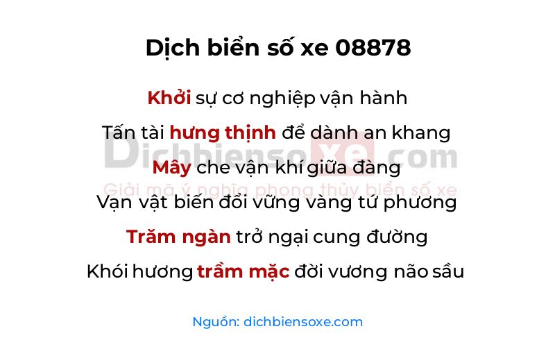 Dịch thơ biển số 08878