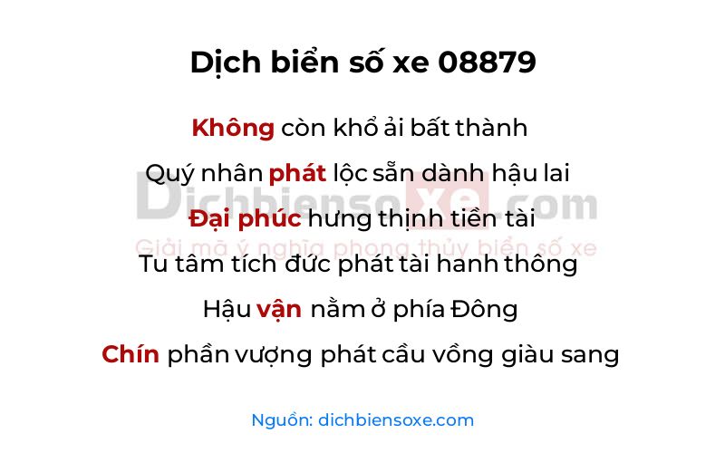 Dịch thơ biển số 08879