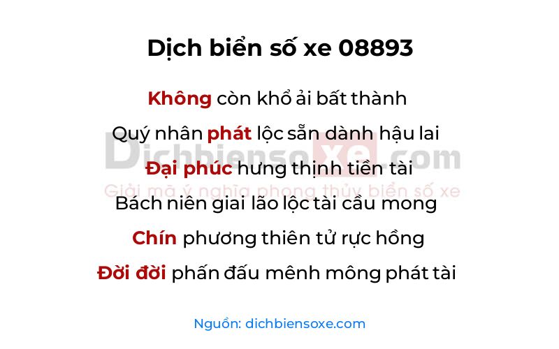 Dịch thơ biển số 08893
