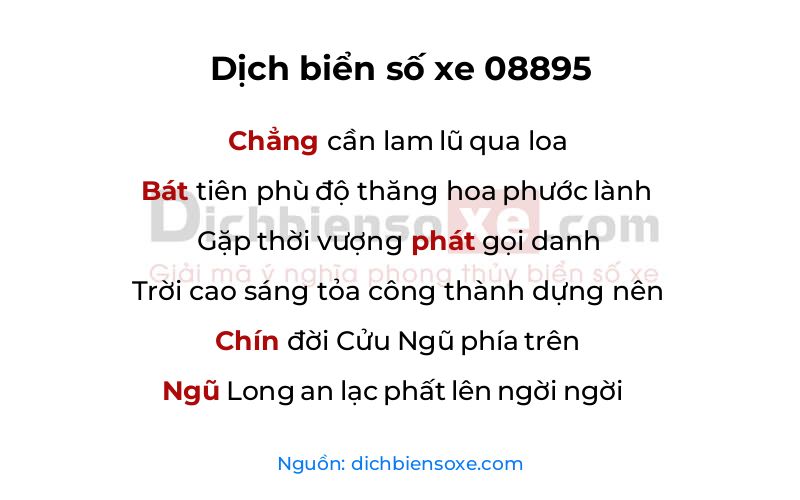 Dịch thơ biển số 08895