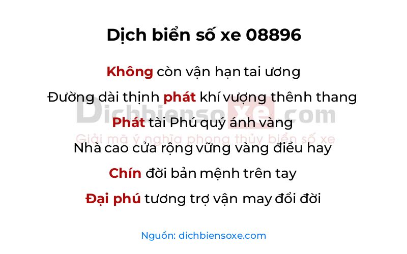 Dịch thơ biển số 08896