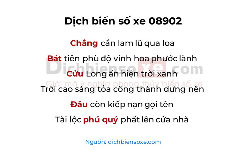 Dịch thơ biển số 08902