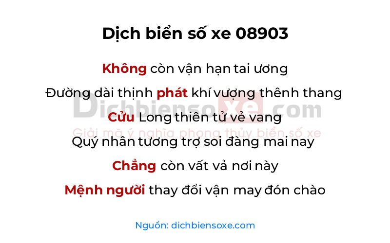 Dịch thơ biển số 08903