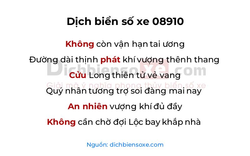 Dịch thơ biển số 08910