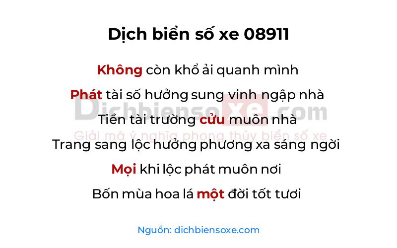 Dịch thơ biển số 08911