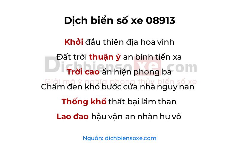 Dịch thơ biển số 08913