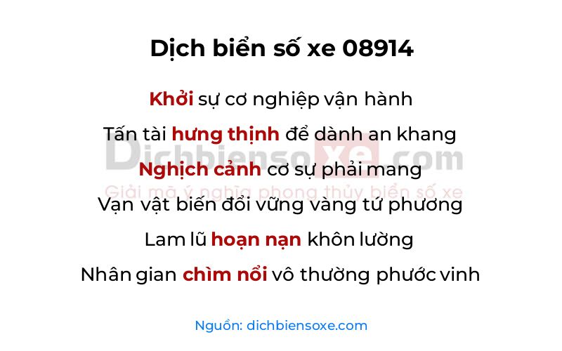 Dịch thơ biển số 08914