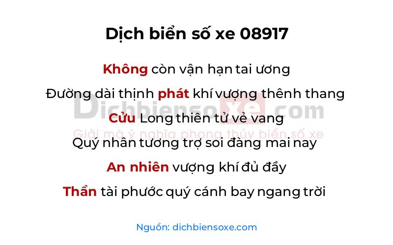 Dịch thơ biển số 08917