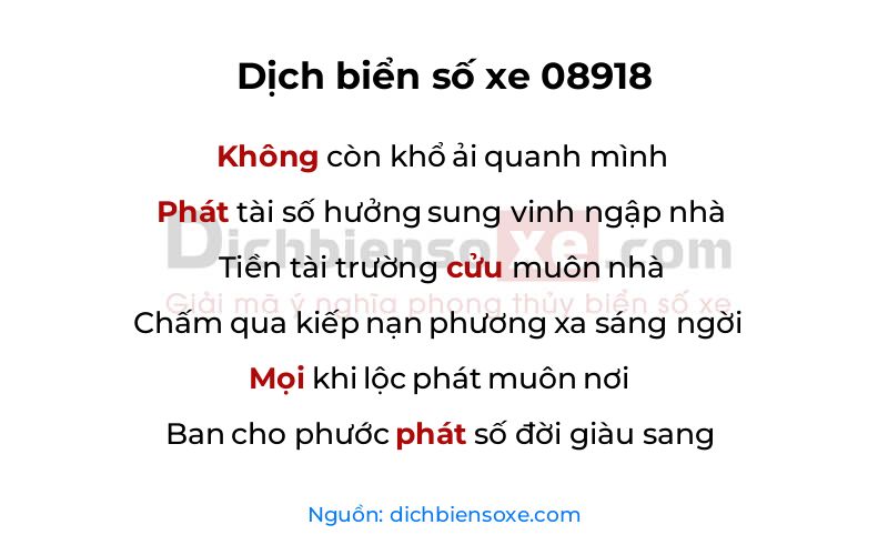 Dịch thơ biển số 08918