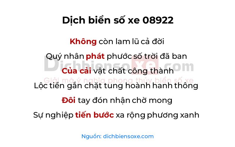 Dịch thơ biển số 08922