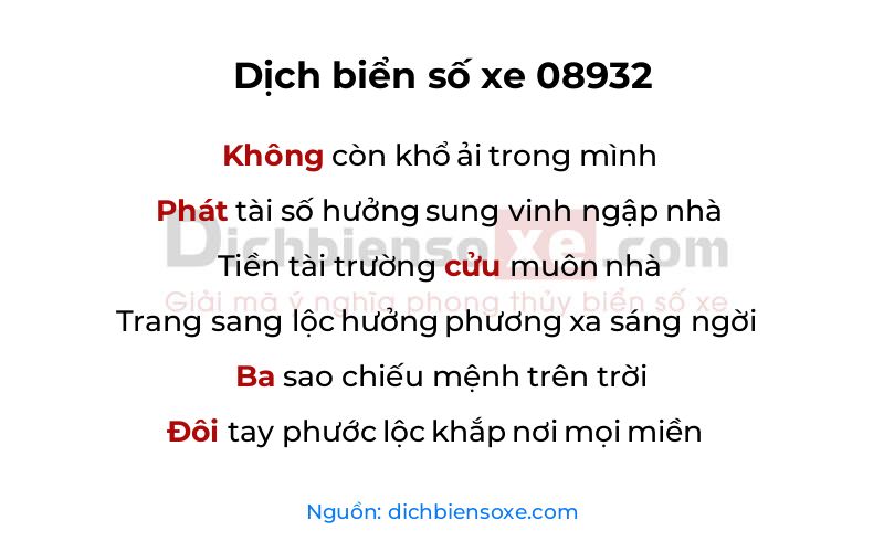 Dịch thơ biển số 08932