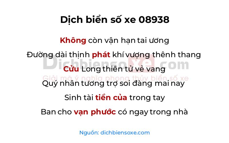 Dịch thơ biển số 08938