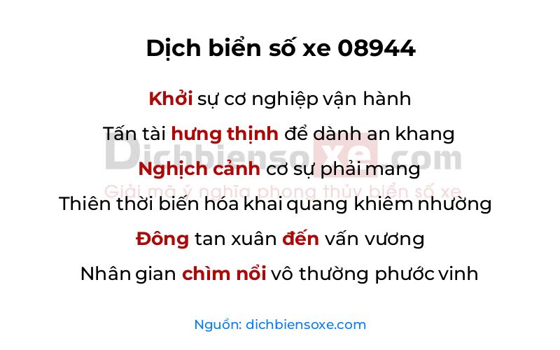 Dịch thơ biển số 08944