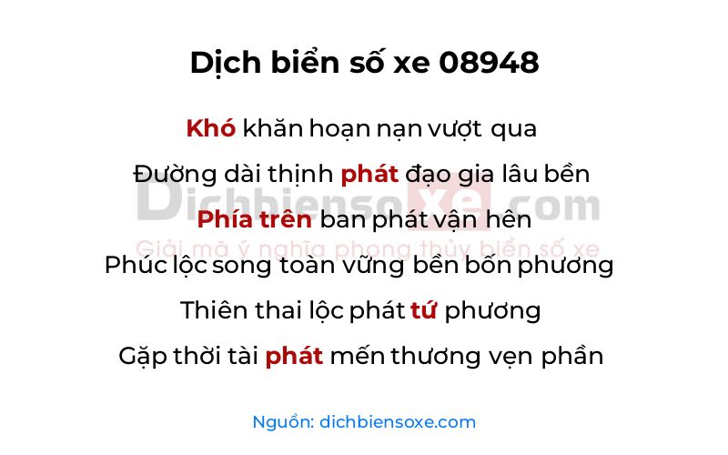 Dịch thơ biển số 08948