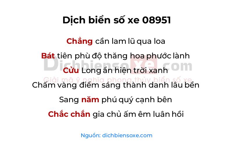 Dịch thơ biển số 08951