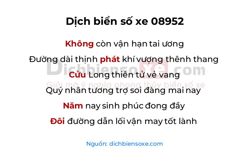 Dịch thơ biển số 08952