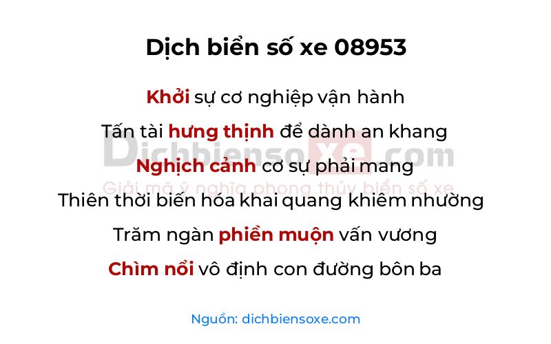 Dịch thơ biển số 08953