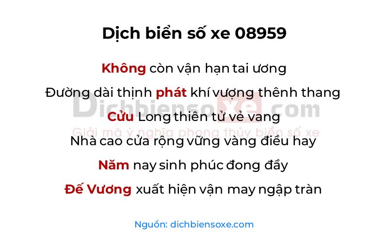 Dịch thơ biển số 08959