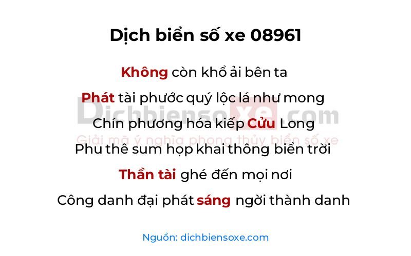 Dịch thơ biển số 08961