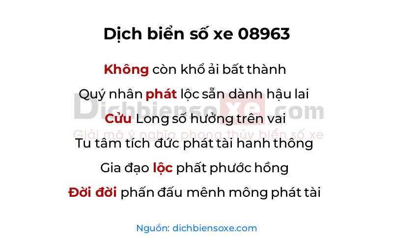 Dịch thơ biển số 08963