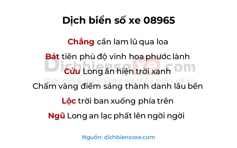 Dịch thơ biển số 08965