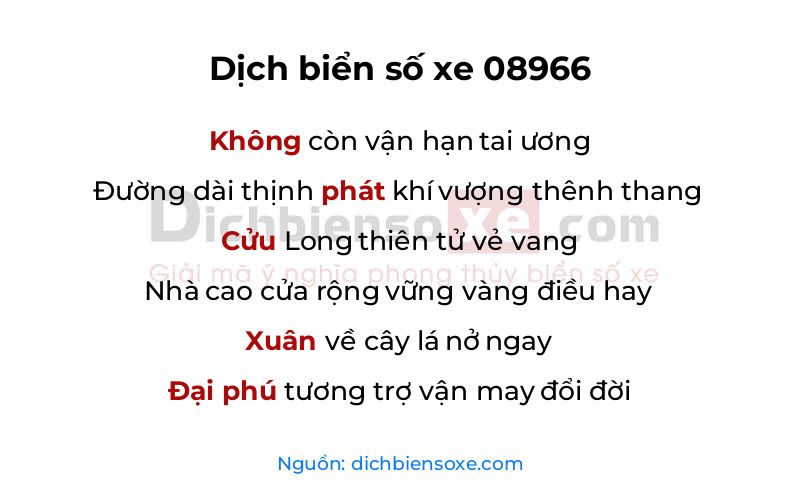 Dịch thơ biển số 08966