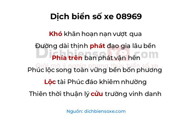 Dịch thơ biển số 08969