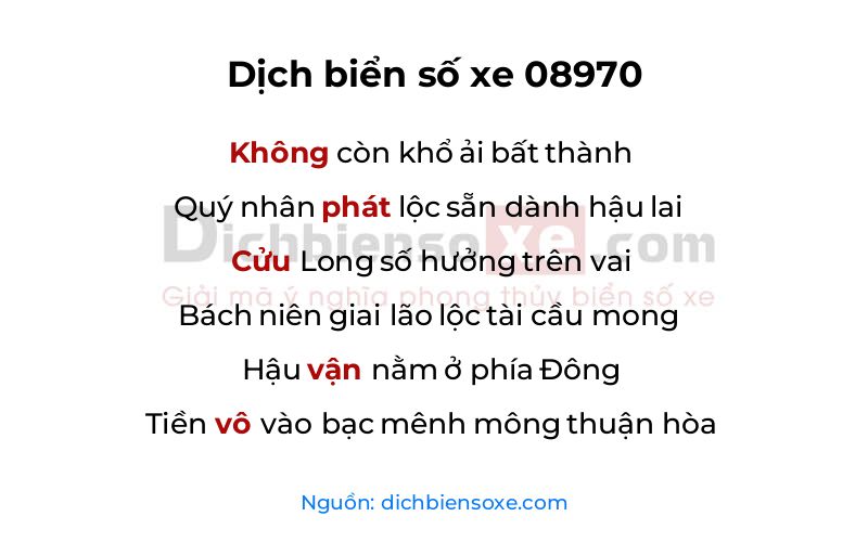 Dịch thơ biển số 08970
