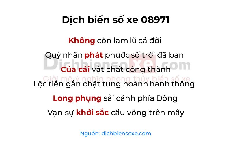 Dịch thơ biển số 08971