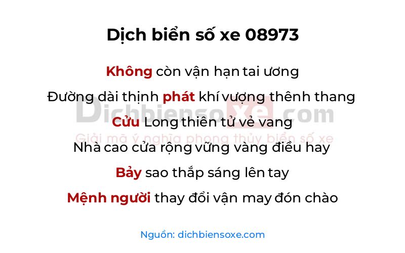 Dịch thơ biển số 08973