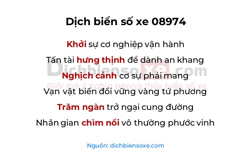 Dịch thơ biển số 08974