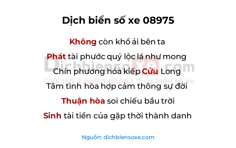 Dịch thơ biển số 08975