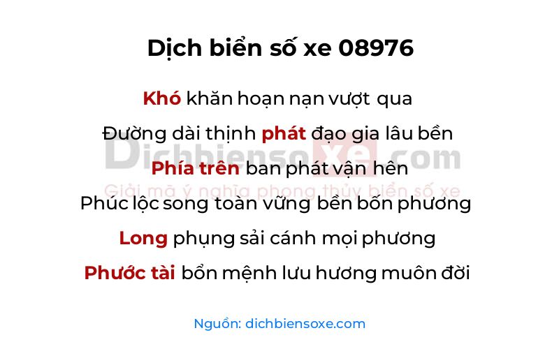 Dịch thơ biển số 08976