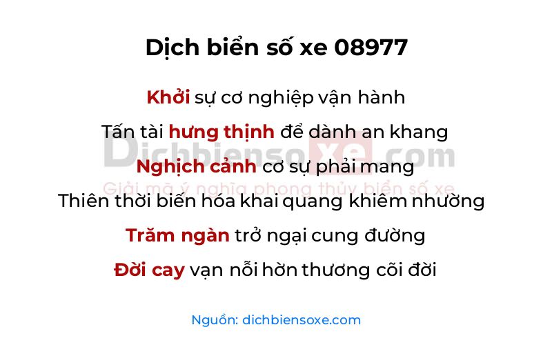 Dịch thơ biển số 08977