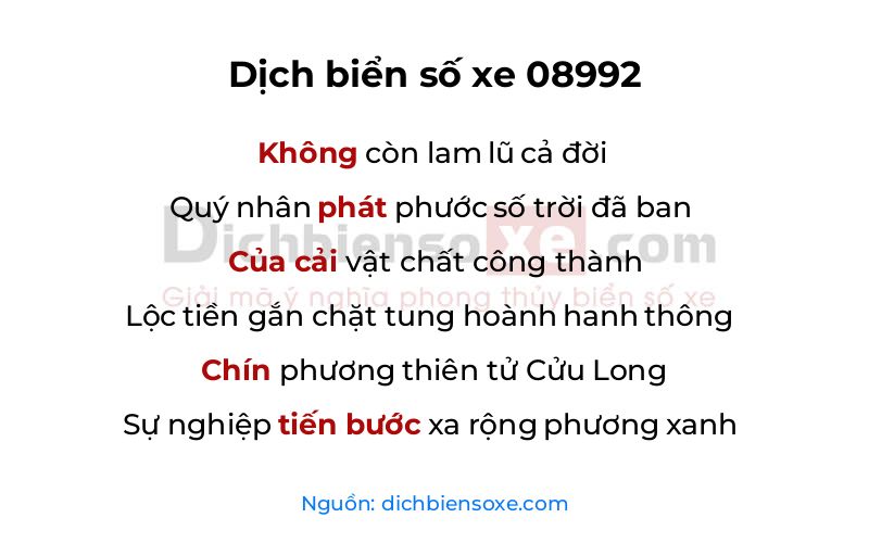 Dịch thơ biển số 08992