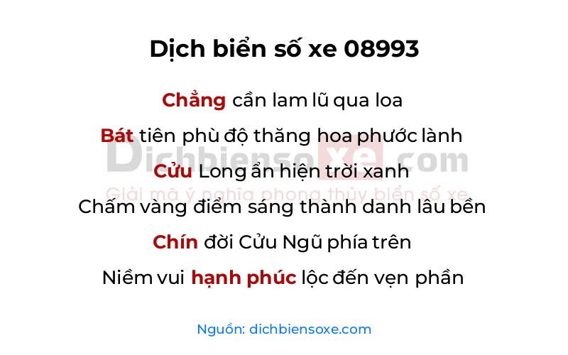 Dịch thơ biển số 08993