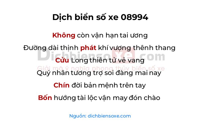 Dịch thơ biển số 08994