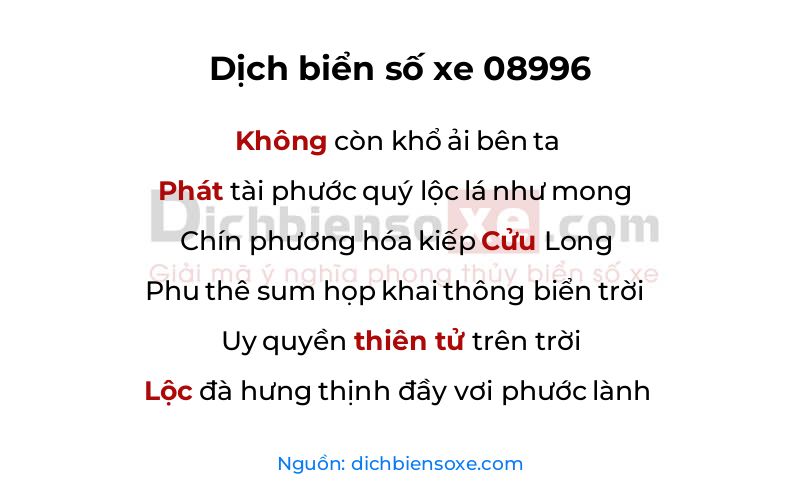 Dịch thơ biển số 08996