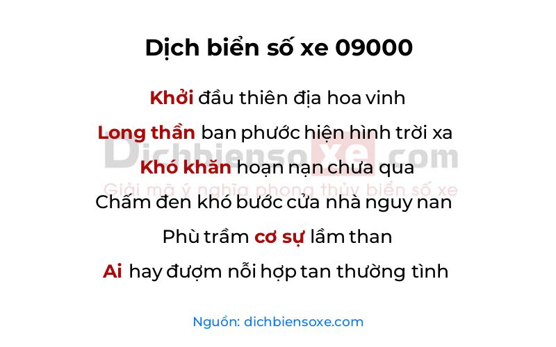 Dịch thơ biển số 09000