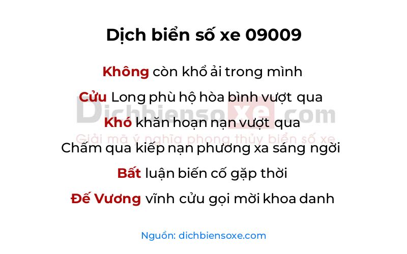 Dịch thơ biển số 09009