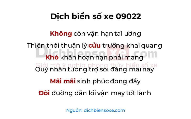 Dịch thơ biển số 09022