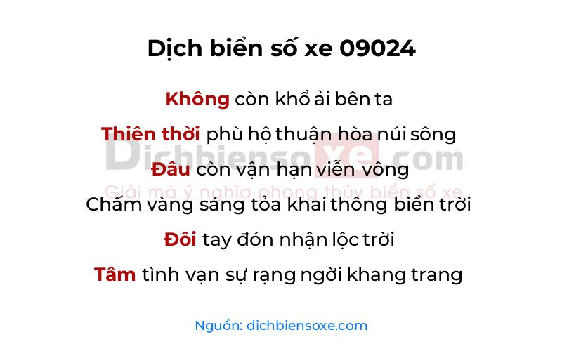 Dịch thơ biển số 09024