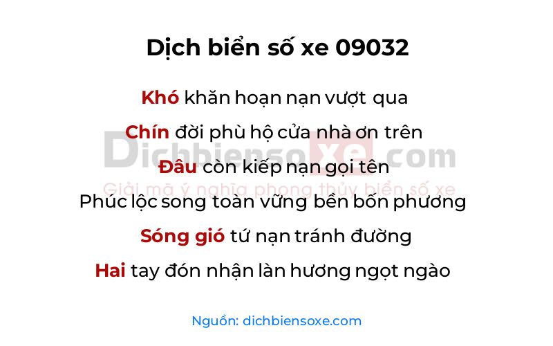 Dịch thơ biển số 09032