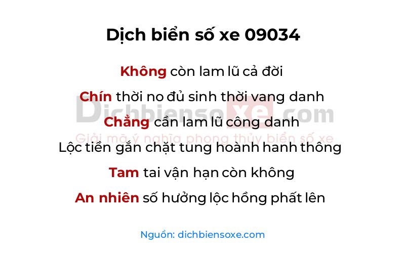 Dịch thơ biển số 09034